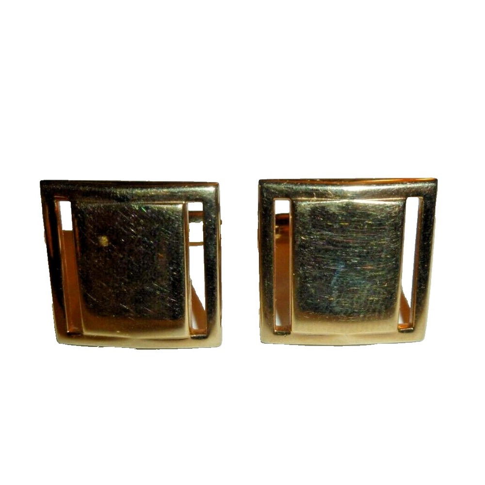 Vintage Swank Cufflinks Gold Tone Modernist